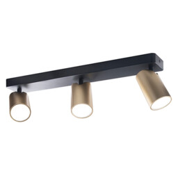 Sal Linear 3 Light Spotlight GU10, Satin Gold/Matt Black - thumbnail 3