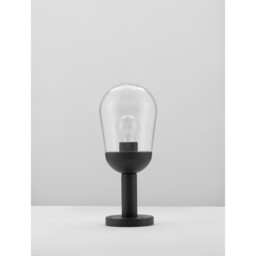 Omika Outdoor Pedestal Light Dark Grey Aluminium, Clear Glass LED E27 IP54 - thumbnail 3