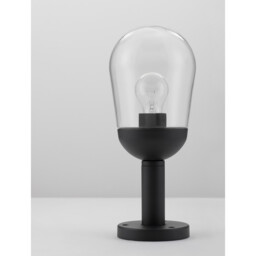 Omika Outdoor Pedestal Light Dark Grey Aluminium, Clear Glass LED E27 IP54 - thumbnail 5