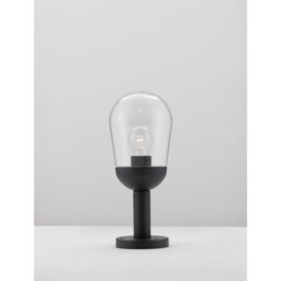 Omika Outdoor Pedestal Light Dark Grey Aluminium, Clear Glass LED E27 IP54 - thumbnail 2