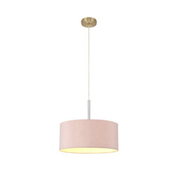 Baymont Antique Brass E27 Single Pendant With 40cm x 18cm Dual Faux Silk Shade, Taupe/Halo Gold - thumbnail 5