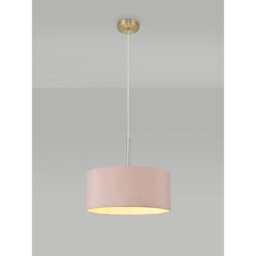 Baymont Antique Brass E27 Single Pendant With 40cm x 18cm Dual Faux Silk Shade, Taupe/Halo Gold - thumbnail 2