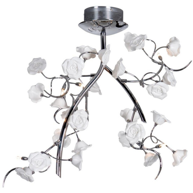 Rosaluci 10 Light Pendant Ceiling Light Chrome White