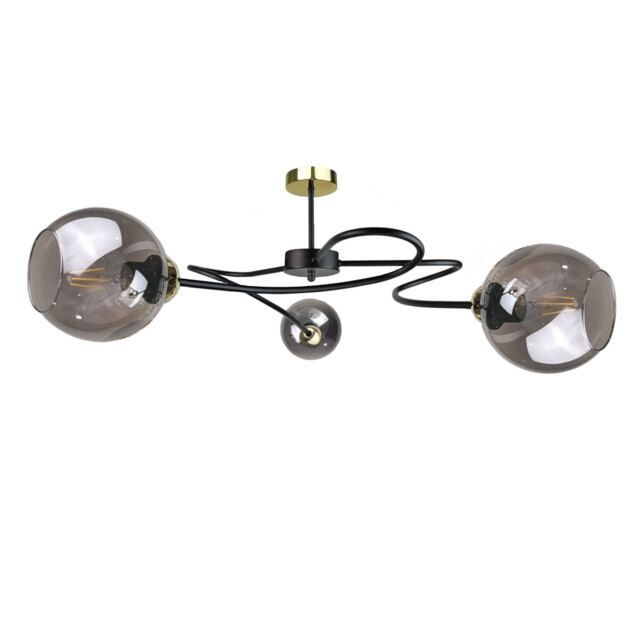 Blom Multi Arm Semi Flush Ceiling Light Black, 65cm, 3x E27