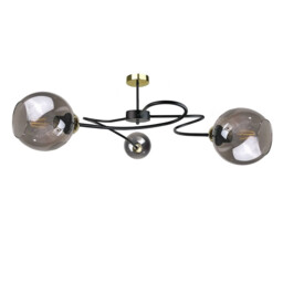 Blom Multi Arm Semi Flush Ceiling Light Black, 65cm, 3x E27