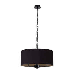 Banyan 3 Light Multi Arm Pendant With 50cm x 20cm Dual Faux Silk Fabric Shade Matt Black/Midnight Black - thumbnail 5