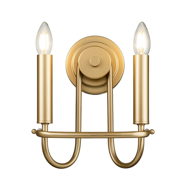 Capitol Hill 2 Light Candle Wall Lamp, Painted Natural Brass - image 1