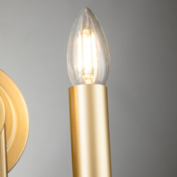 Capitol Hill 2 Light Candle Wall Lamp, Painted Natural Brass - thumbnail 2