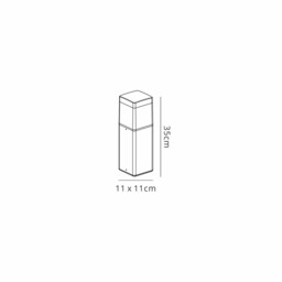 Chicago 35cm Square Post Lamp, 1 x E27, IP65, Matt White, 2yrs Warranty - thumbnail 3