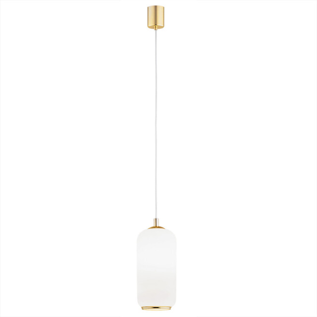 Pallado Slim Pendant Ceiling Light Opal Matt, Brass Steel - image 1