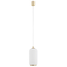 Pallado Slim Pendant Ceiling Light Opal Matt, Brass Steel - thumbnail 2