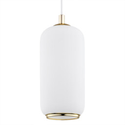Pallado Slim Pendant Ceiling Light Opal Matt, Brass Steel - thumbnail 3
