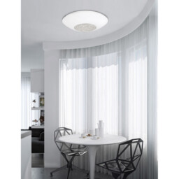 Era 2 Light Decorative Flush Ceiling Light White Glass, Crystal Chrome Metal LED E27 - thumbnail 2