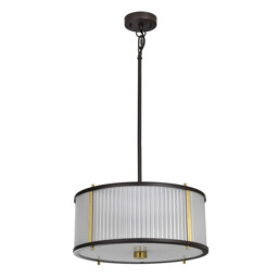Corona Cylindrical 3 Light Pendant, Museum Bronze - thumbnail 2