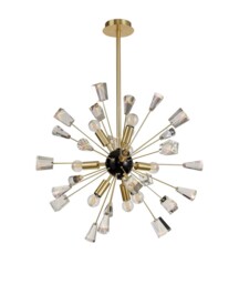 Marathon Ceiling Pendant Sputnik, 9 Light E14, Brushed Gold & Gloss Black, Crystal - thumbnail 5