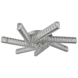 Clover LED 7 Light Flush Ceiling Light Chrome, Crystal - thumbnail 2