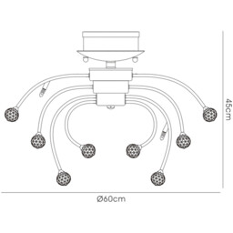 Xeena Ceiling 10 Light G4 French Gold/Crystal, NOT LED/CFL Compatible - thumbnail 3