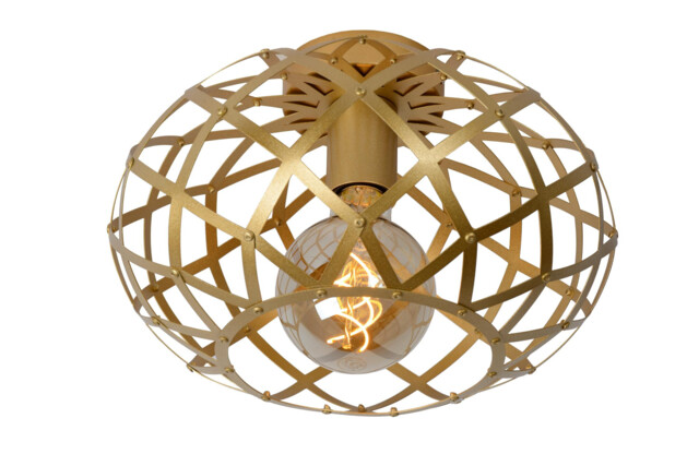 Wolfram Modern Flush Ceiling Light - Ø 30cm - 1xE27 - Matt Gold, Brass - image 1