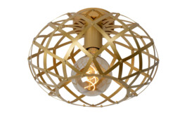 Wolfram Modern Flush Ceiling Light - Ø 30cm - 1xE27 - Matt Gold, Brass - thumbnail 1