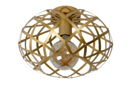 Wolfram Modern Flush Ceiling Light - Ø 30cm - 1xE27 - Matt Gold, Brass - thumbnail 3
