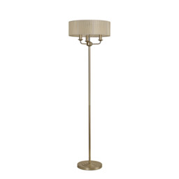 Banyan 3 Light Switched Floor Lamp With 45cm x 15cm Organza Shade Champagne Gold/Cream - thumbnail 5