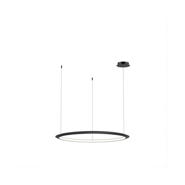 Circular Inward Recessed 92cm Integrated LED Pendant Ceiling Light Black 53W 2700K Dali Dimmming