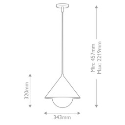 Alora Mood Remyck Dome Pendant Ceiling Light Contemporary Brushed Gold 1x E27 - thumbnail 3