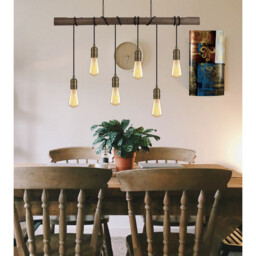 Hampton Floor Lamp, 2 Light E27, Medium Oak, Antique Brass - thumbnail 5