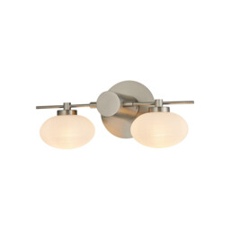 Addie Wall Lamp, 2 Globe Light G9, Satin Nickel/Opal Glass