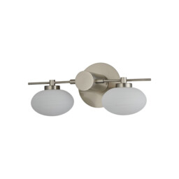 Addie Wall Lamp, 2 Globe Light G9, Satin Nickel/Opal Glass - thumbnail 5