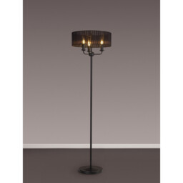 Banyan 3 Light Switched Floor Lamp With 45cm x 15cm Organza Shade Matt Black/Black - thumbnail 2