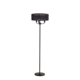 Banyan 3 Light Switched Floor Lamp With 45cm x 15cm Organza Shade Matt Black/Black - thumbnail 5