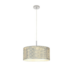 Baymont Polished Chrome E27 Single Pendant With 40cm x 18cm Silver Leaf Shade - thumbnail 5