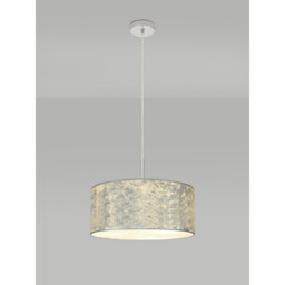 Baymont Polished Chrome E27 Single Pendant With 40cm x 18cm Silver Leaf Shade - thumbnail 2