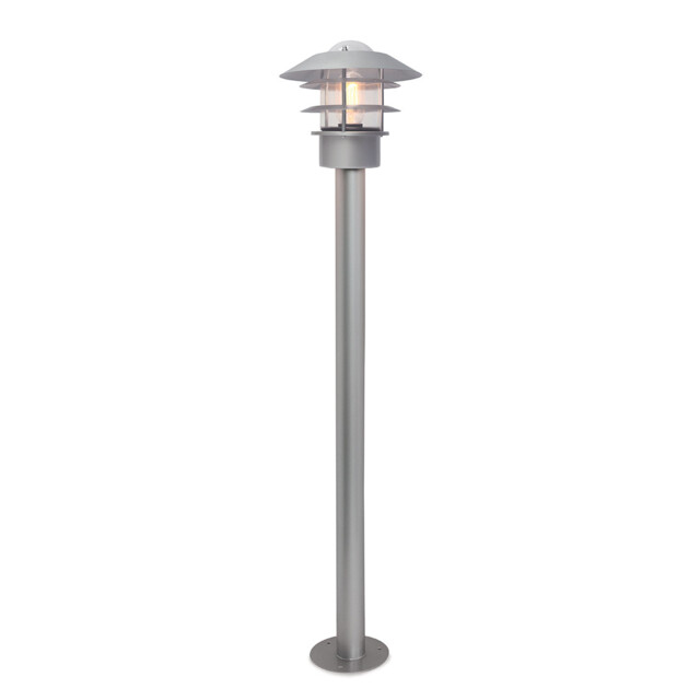 Helsingor Outdoor 1 Light Bollard Lantern, Silver, IP44, E27 - image 1