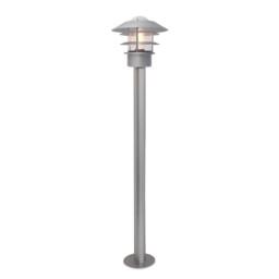 Helsingor Outdoor 1 Light Bollard Lantern, Silver, IP44, E27 - thumbnail 1
