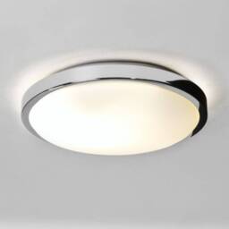 Denia Bathroom Flush 2 Light Ceiling Polished Chrome IP44, E14