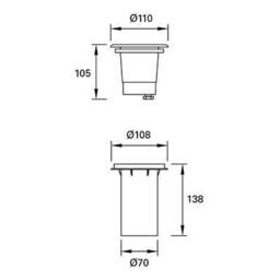 Ringo LED 3 Light Recessed Outdoor Ground Light Stainless Steel IP67 - thumbnail 2