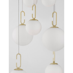 Hook Integrated LED Pendant Ceiling Light Satin Gold Metal, Opal White Glass LED 52W 4815Lm 3000K - thumbnail 3