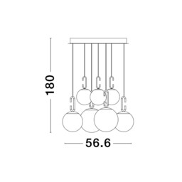 Hook Integrated LED Pendant Ceiling Light Satin Gold Metal, Opal White Glass LED 52W 4815Lm 3000K - thumbnail 5