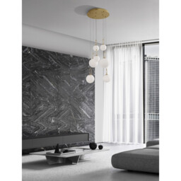 Hook Integrated LED Pendant Ceiling Light Satin Gold Metal, Opal White Glass LED 52W 4815Lm 3000K - thumbnail 2