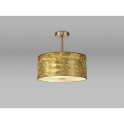 Baymont Antique Brass E27 Semi Flush Fixture With 40cm x 18cm Gold Leaf Shade With Frosted/AB Acrylic Diffuser - thumbnail 2
