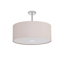 Baymont Polished Chrome 3 Light E27 Semi Flush With 50cm x 20cm Dual Faux Silk Shade, Nude Beige/Moonlight - thumbnail 5