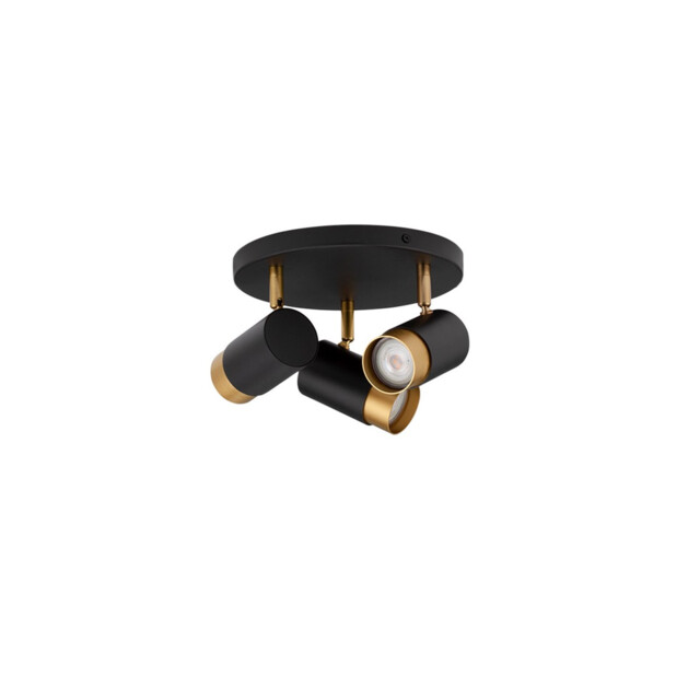 Pogno 3 Light Ceiling Spotlight Clusters Sandy black, Gold Aluminium LED GU10 3x10W - image 1