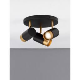 Pogno 3 Light Ceiling Spotlight Clusters Sandy black, Gold Aluminium LED GU10 3x10W - thumbnail 5