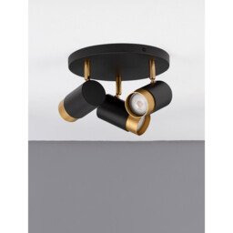 Pogno 3 Light Ceiling Spotlight Clusters Sandy black, Gold Aluminium LED GU10 3x10W - thumbnail 3