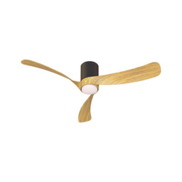 Nemo M 1.2m 24W LED Dimmable Ceiling Light With 32W DC Fan, 2700-5000K Remote Control, 3200lm, Black/Wood
