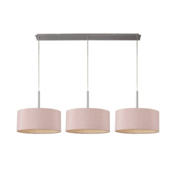 Baymont Satin Nickel 3 Light E27 Linear Pendant With 40cm x 18cm Dual Faux Silk Shade, Taupe/Halo Gold - thumbnail 5