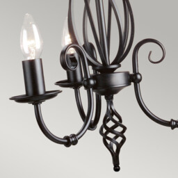 Artisan Chandelier 3 Light Black Finish, E14 - thumbnail 3
