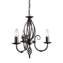Artisan Chandelier 3 Light Black Finish, E14